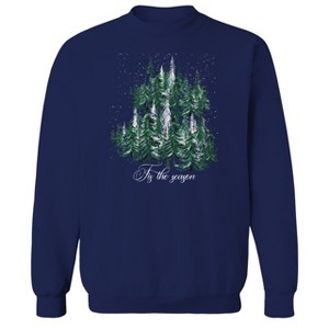 Rerun Island Men's Christmas Tis The Season Long Sleeve Graphic Cotton Sweatshirt - 1 of 1