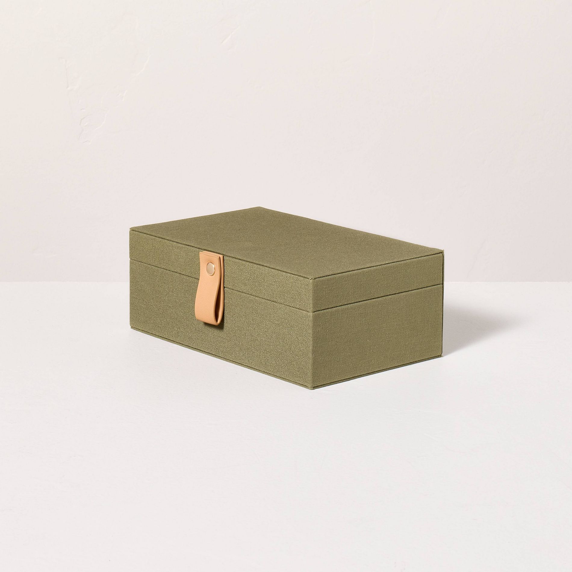 Medium Desk Storage Lidded Fabric Box Green - Hearth & Hand™ with Magnolia