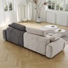 NicBex 86.6" Large Size Couches for Living Room, Contrast Design Suede Loveseat Sofa, Modern Upholstered 3-Seater Sofas for Living Room - 3 of 4