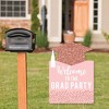 Big Dot of Happiness Rose Gold Grad - Party Decorations - Graduation Party Welcome Yard Sign - 2 of 4