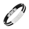 Steeltime Men's black rubber bracelet with "our father…" accent. Color Options: Blue, Black, Silver, Silver/Black, Orange - 2 of 4