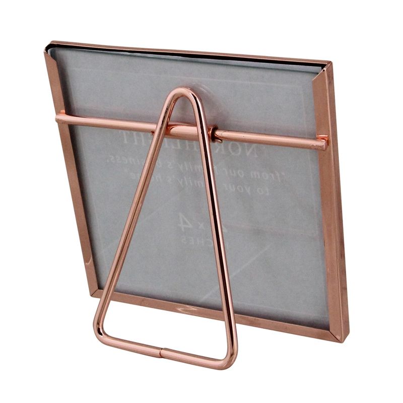 Northlight 4.25" Classical Square 4" x 4" Photo Picture Frame with Easel Back - Rose Gold, 3 of 5