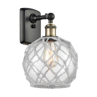 Farmhouse Rope - 1 Light Wall Sconce In Industrial Style-13 Inches Tall and 8 Inches Wide