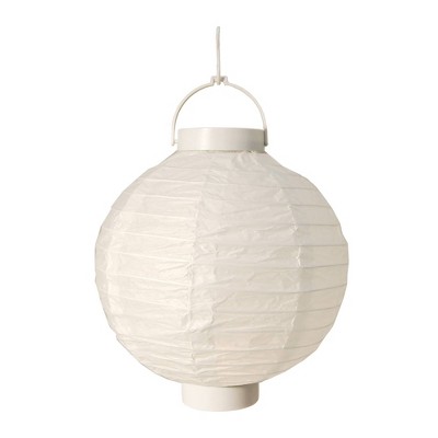 White Battery Operated Paper Lantern 