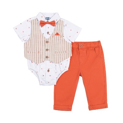 Little Lad Baby Boys 3 Piece Mock Vest Sets