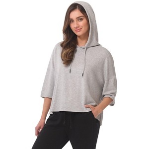 Rekucci Soft Stretch Cropped Loungewear Hoodie for Women - 1 of 4