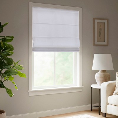 Dsvimoy Curtain Panel Galen Matte Cordless Roman Blind for Sleek Room Design, White, 6.13"*9.25"*8.07"