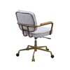 Sapphtopaz Retro Office Chair with Wheels Tufted Leather Upholstered Adjustable Height Swivel Chair with Sturdy Base & Armrests for Home Office - 4 of 4