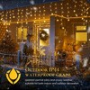 Itopfox 200 LED Star Icicle Curtain Lights 40 Drops Warm White 8 Modes Timer IP44 Waterproof Connectable 1 Set 26.2FT Indoor Outdoor - 4 of 4