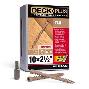 Hillman Deck Plus No. 10 X 2-1/2 in. L Tan Star Flat Head Composite Deck Screws 1 lb - 1 of 1