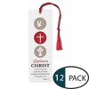 Confirmed in Christ Circle Design White Cardstock Tassel Bookmarks, Pack of 12 - 2 of 2