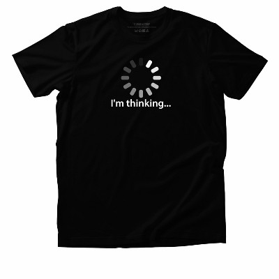 Link Graphic T-Shirt Funny Saying Sarcastic Humor Retro Adult Short Sleeve T-Shirt - I'm Thinking