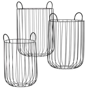 Sullivans Set of 3 Wire Basket 19.5"H, 20.75"H & 22"H Black - 1 of 4