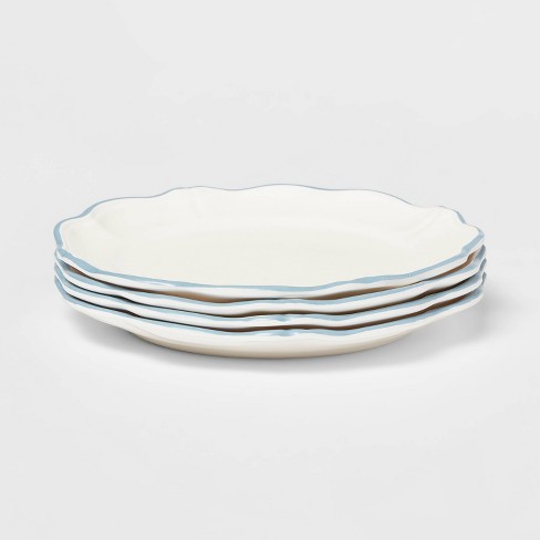 9" 4pk Melamine Salad Plates White - Threshold™ designed with Studio McGee - image 1 of 3