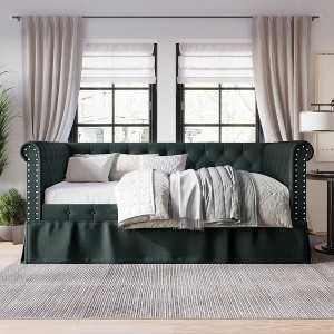 ChaletPosh Twin Size Daybed in Linen with Trundle - 1 of 4