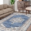 Faux Wool Machine Washable Vintage FloralPrinted  Area Rugs Non Slip Low Pile Stain Resistant  Indoor Modern Ultra Soft Carpet Perfect for Home - 3 of 4