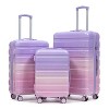 Cesicia 20"/24"/28" 3 pcs/set in PC Spinner Wheel Luggage with Combination Lock, Gradient Color - 2 of 4