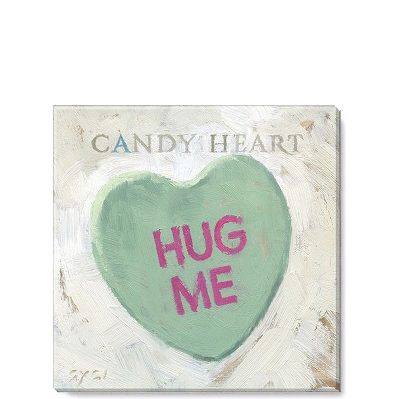 Sullivans Darren Gygi Green Candy Heart Canvas, Museum Quality Giclee Print, Gallery Wrapped, Handcrafted in USA, 1 of 4
