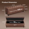Storage Ottoman Bench, 51-Inch 30 Gallons Large Faux Leather Bench - 2 of 4