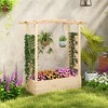 Tangkula 2PCS Wooden Raised Garden Bed w/ Trellis & Hanging Roof Planter Box for Garden - 2 of 4