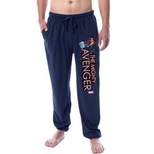 Marvel Men's Thor The Mighty Avenger Adult Jogger Pajama Pants Navy - 1 of 3