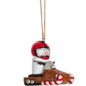 Ganz Smores Snowmobile Snowman Plastic Holiday Christmas Ornament - 1 of 1