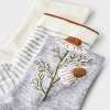 Women's Chamomile 3pk Mid Crew Socks - A New Day™ Heather Gray/Ivory 4-10: Recycled Polyester, Floral Knit - 3 of 3