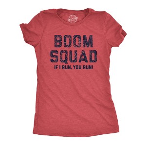 Womens Boom Squad T Shirt Funny Sarcastic Fourth Of July Fireworks Tee For Ladies - Crazy Dog Women's T Shirt - 1 of 4