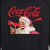 Women's - Coca-Cola - Santa Closeup Coca Cola Logo Lightweight French Terry Wide Neck Long Sleeve Graphic Shirt - 2 of 4