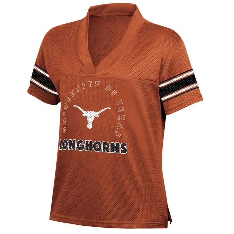 NCAA Texas Longhorns Women&#39;s Mesh Jersey T-Shirt, 1 of 4