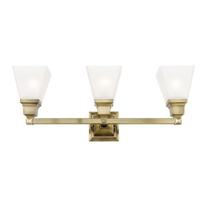Livex Lighting Mission 3 - Light Vanity in  Antique Brass - 1 of 2