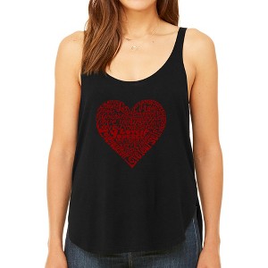 LA Pop Art Love Yourself - Women's Premium Word Art Flowy Tank Top - 1 of 4