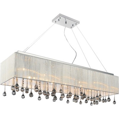 CWI Lighting Water Drop 14 Light Drum Shade Chandelier With Chrome Finish