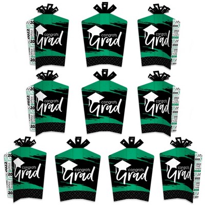 Big Dot of Happiness Green Grad - Best is Yet to Come - Table Decorations - 2022 Green Graduation Party Fold and Flare Centerpieces - 10 Count