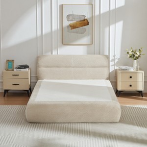 Dolonm 86.6 "x57" x31 " Fully Compressed Queen Size Bed, Made of Suede Fabric, with Spring Wrapped Bottom Frame, No Installation - 1 of 4