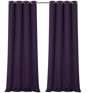 GoodGram 2 Pack Hotel Thermal Grommet 100% Blackout Window Curtain Panels - 1 of 2