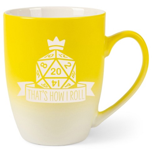 100 North Dice 10 Ounce Yellow and White Two Toned Ombre, Comfortably Fits Your Hands, Ceramic Tea Coffee Cup Mug, That's How I Roll - image 1 of 1