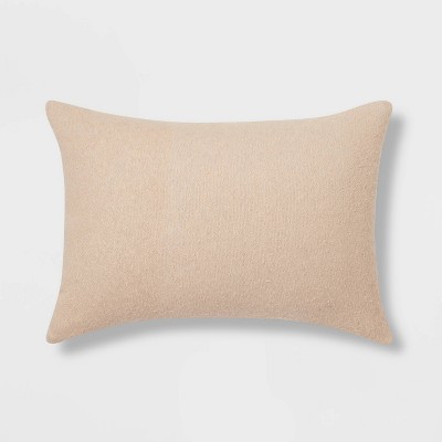 Oblong Boucle Color Blocked Decorative Throw Pillow Khaki - Threshold™