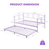 Homhougo Twin Daybed with Trundle, Metal Twin Size Daybed with Pullout Trundle 6 Casters Purple - 2 of 4