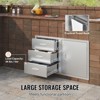VEVOR Outdoor Kitchen Door Drawer Combo 38.1\'\'W x 22.6\'\'H x 20.8\'\'D, BBQ Access Door/Triple Drawers Combo with Stainless Steel Handles, Silver - 4 of 4