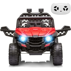 12V Kids Ride on UTV Electric Vehicle, Battery Powered Ride On Car Toy with Remote Control, 4 Wheels Spring Suspension, LED Lights, Music - 1 of 4