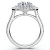 Pompeii3 Certified 2 1/2Ct Double Halo Diamond Engagement Ring 14k Gold or Pt Lab Created - 2 of 4