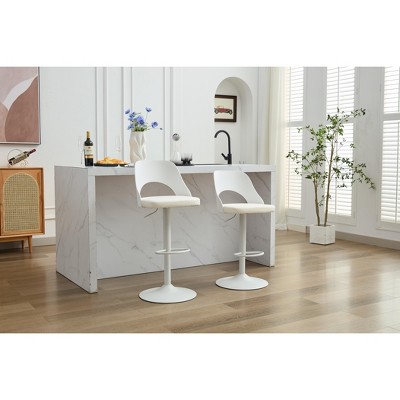 TOAOTBNBOB High Swivel Bar Chair Set of 2, Adjustable Barstools with Ergonomic Back, Modern Bar Stools for Kitchen Island