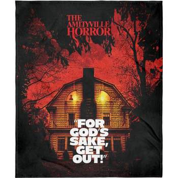 MGM The Amityville Horror Get Out Super Soft And Cuddly Plush Fleece Throw Blanket Black