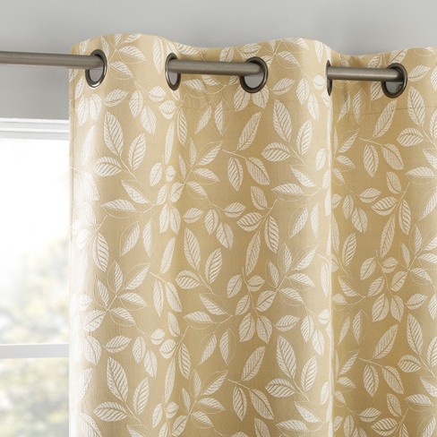 Sun Zero 100% Blackout Satti Embroidered Leaf Grommet Curtain Panel - image 1 of 4