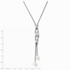 Black Bow Jewelry CZ and Freshwater Cultured Pearl Drop Necklace in Sterling Silver - 2 of 4
