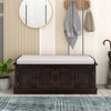 OUTSUPPLY Entryway Storage Bench with 4 Doors & Adjustable Shelves, Shoe Bench with Removable Cushion for Living Room, Hallway - 3 of 4