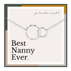 HOPE LOVE SHINE Best Nanny Ever gift – 2 Ring Necklace Thank You Gift for Nanny Silver or Gold Jewelry - 1 of 4