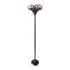 Chloe Lighting Azalea Tiffany-Style Floral Stained Glass Torchiere Floor Lamp 67" Height - 2 of 3