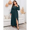 Women's Plus Size  Dress – Alluring Crossover V-Neck, Liquid Drape & High-Leg Slits for Captivating Evenings - 4 of 4